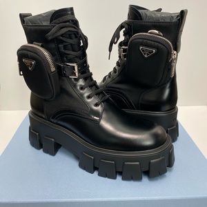Prada Mini Bag Lug-Sole Combat Boot